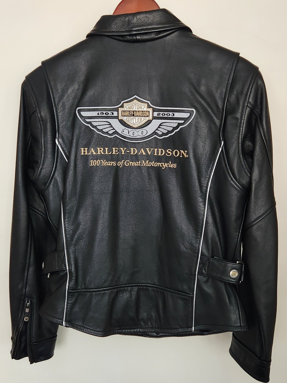 Harley-Davidson Black Leather Jacket — 100 Years Anniversary - Womenn's S